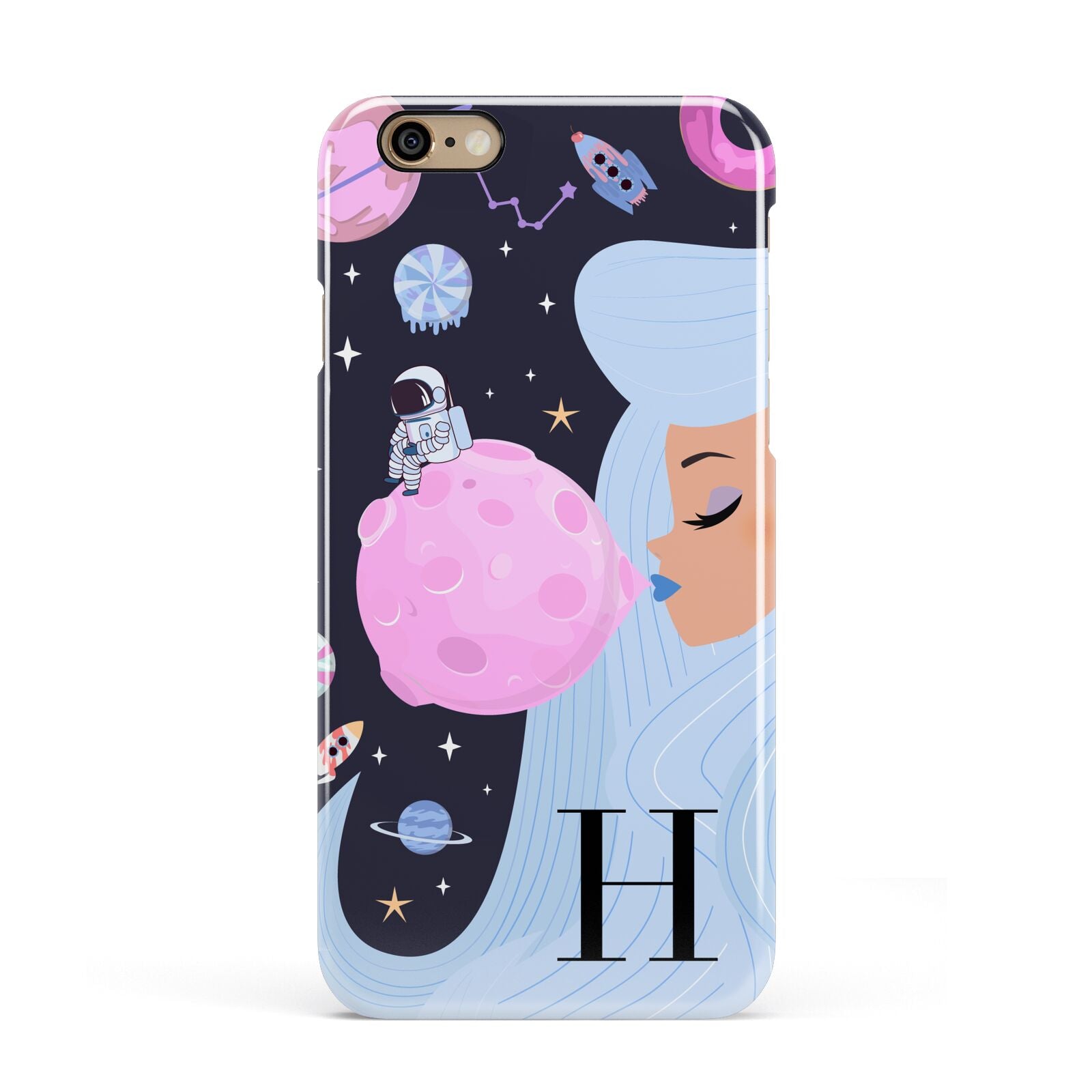 Ethereal Goddess in Space with Initial Apple iPhone 6 3D Snap Case