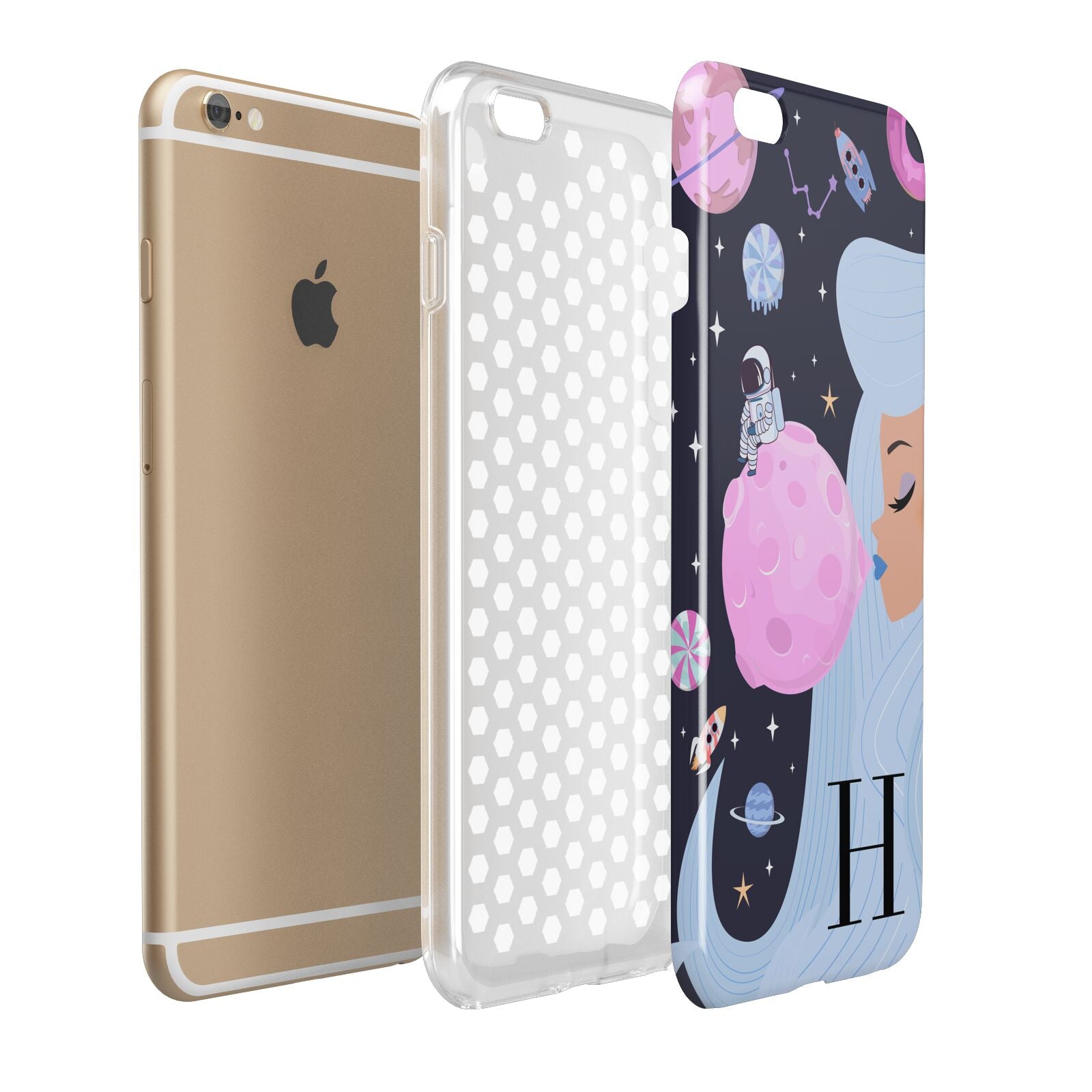 Ethereal Goddess in Space with Initial Apple iPhone 6 Plus 3D Tough Case Expand Detail Image