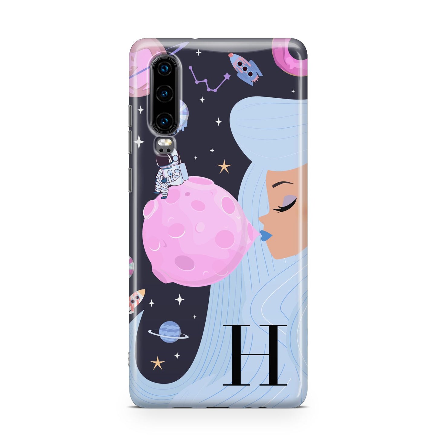 Ethereal Goddess in Space with Initial Huawei P30 Phone Case