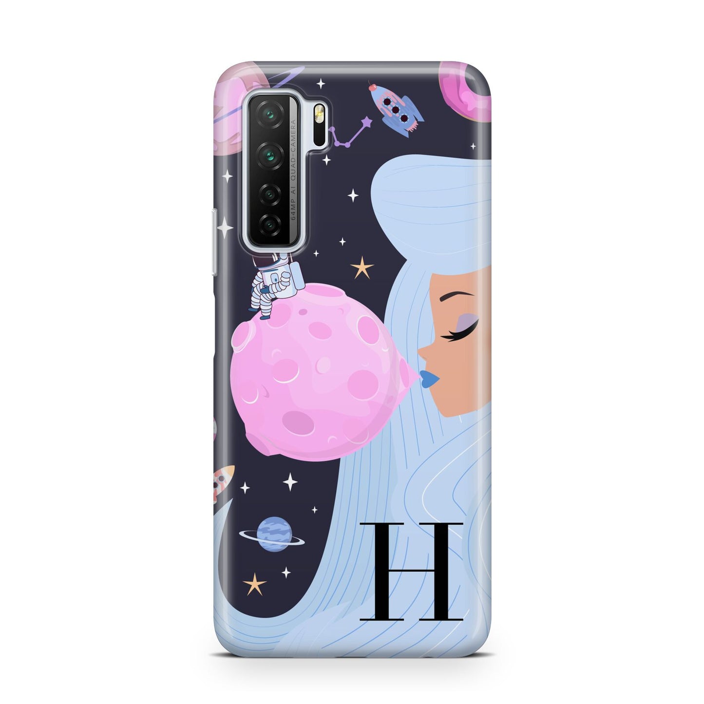 Ethereal Goddess in Space with Initial Huawei P40 Lite 5G Phone Case
