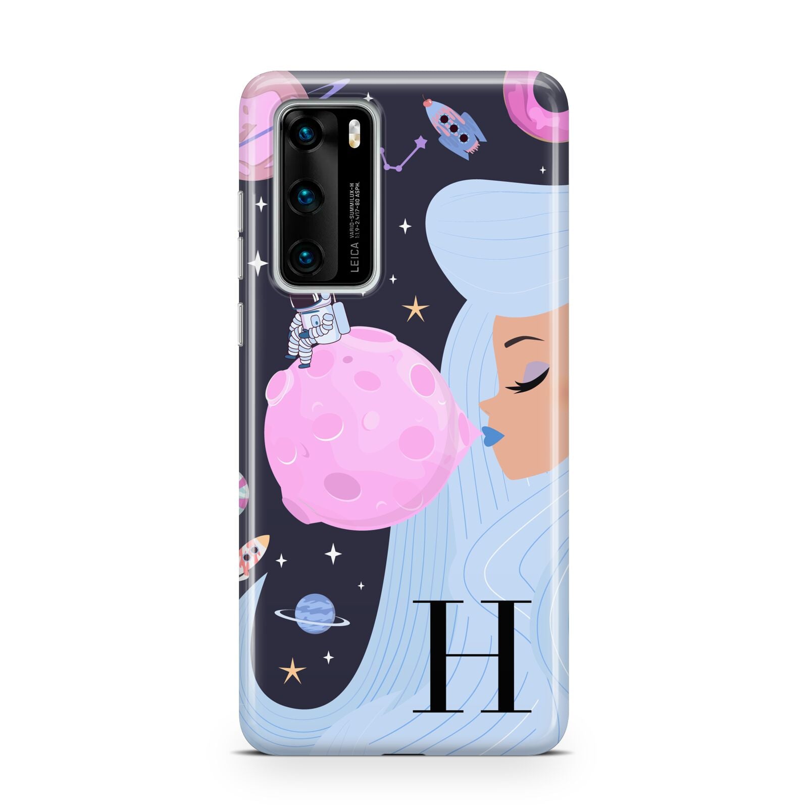 Ethereal Goddess in Space with Initial Huawei P40 Phone Case