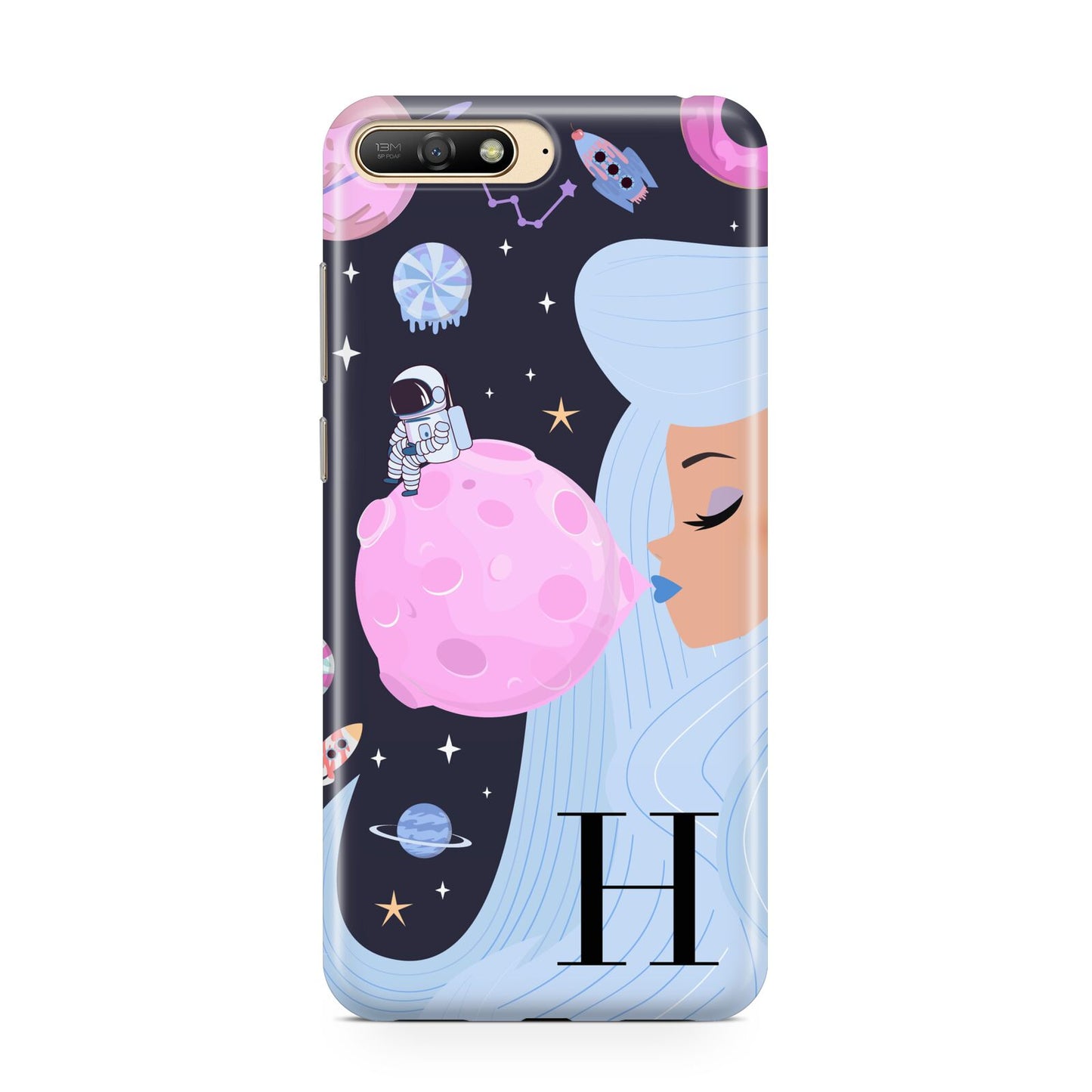 Ethereal Goddess in Space with Initial Huawei Y6 2018