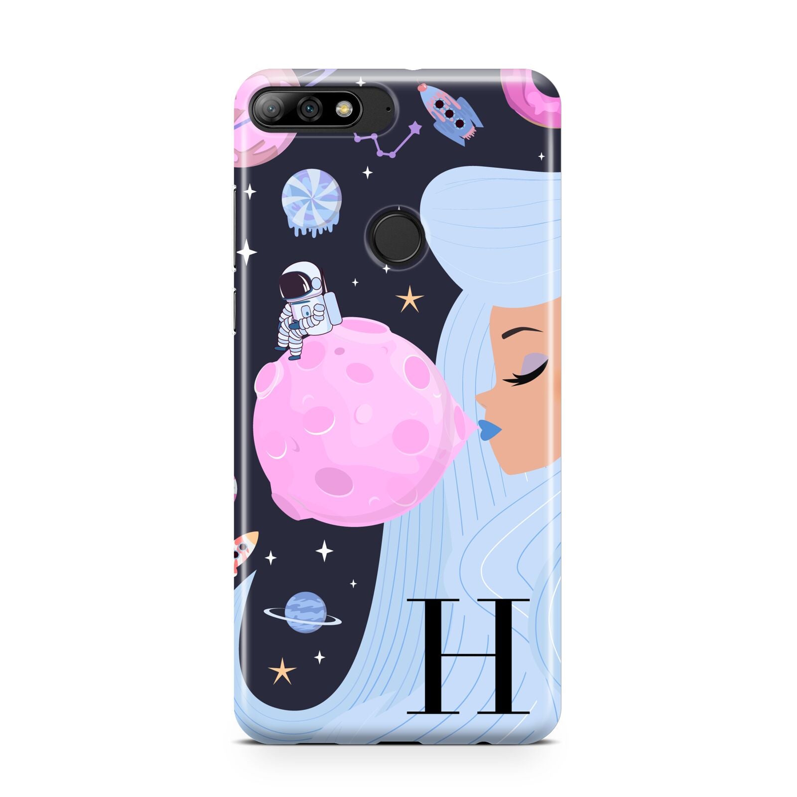 Ethereal Goddess in Space with Initial Huawei Y7 2018