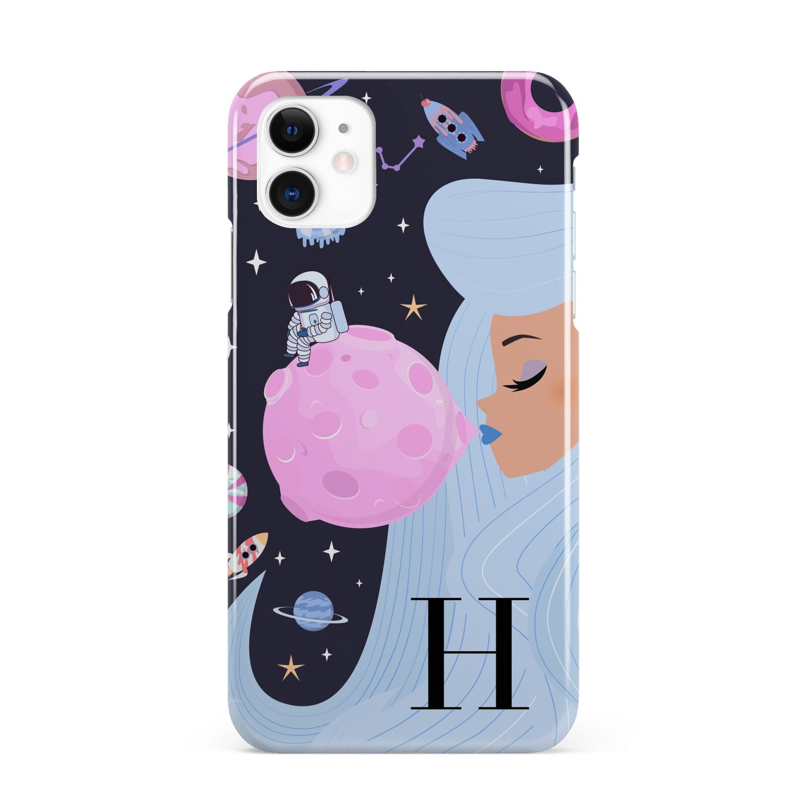 Ethereal Goddess in Space with Initial iPhone 11 3D Snap Case
