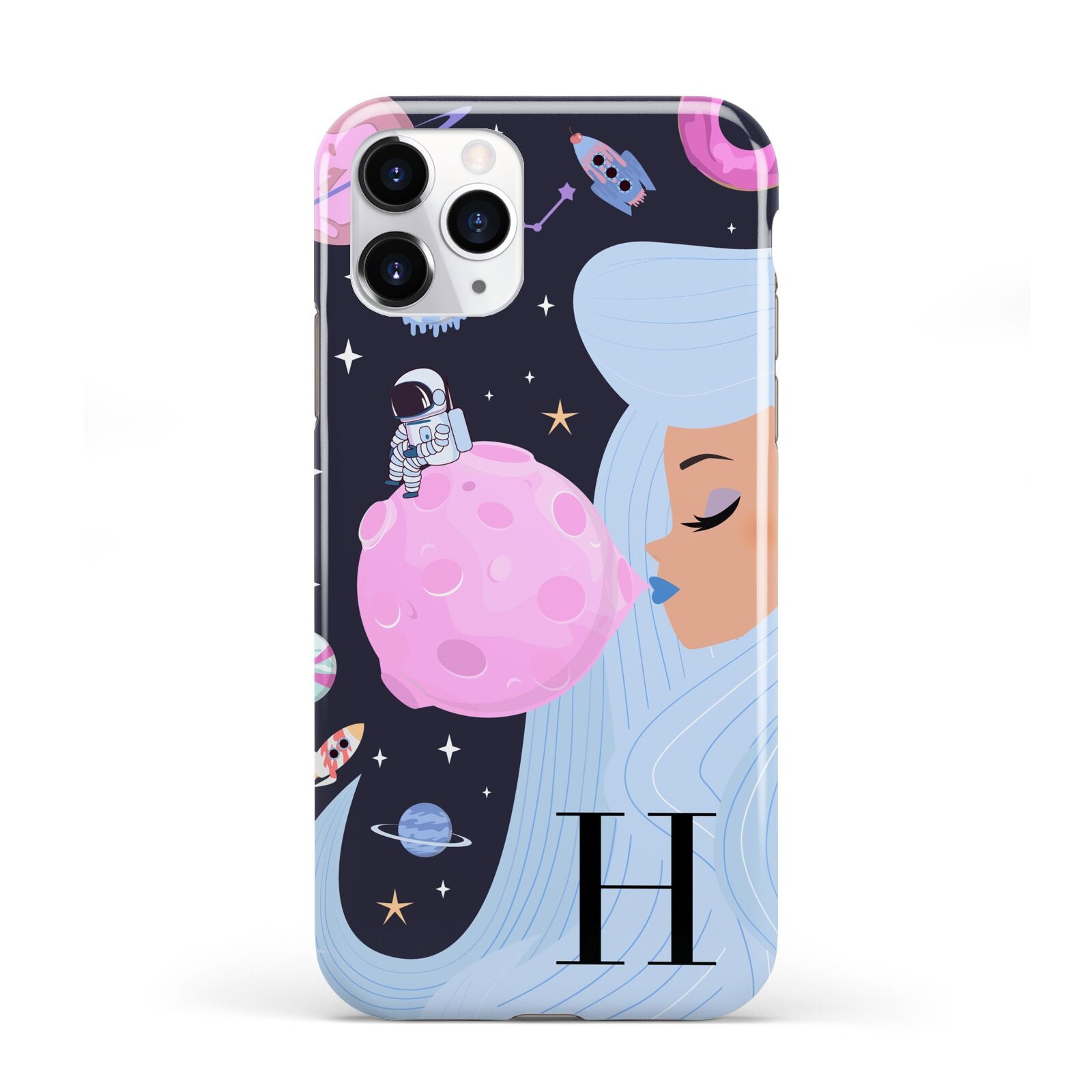 Ethereal Goddess in Space with Initial iPhone 11 Pro 3D Tough Case