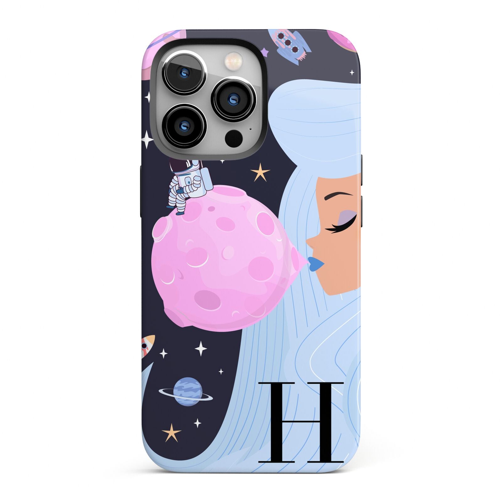 Ethereal Goddess in Space with Initial iPhone 13 Pro Full Wrap 3D Tough Case