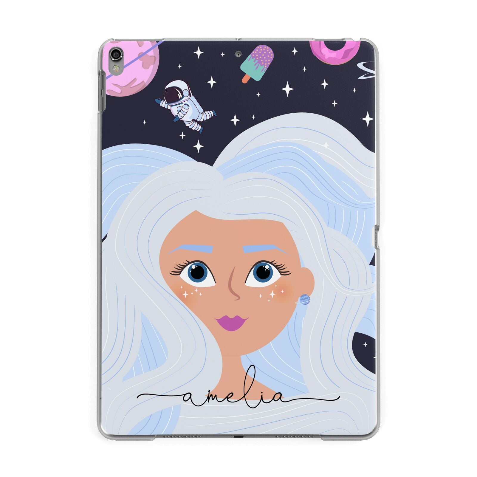 Ethereal Space Goddess with Name Apple iPad Grey Case