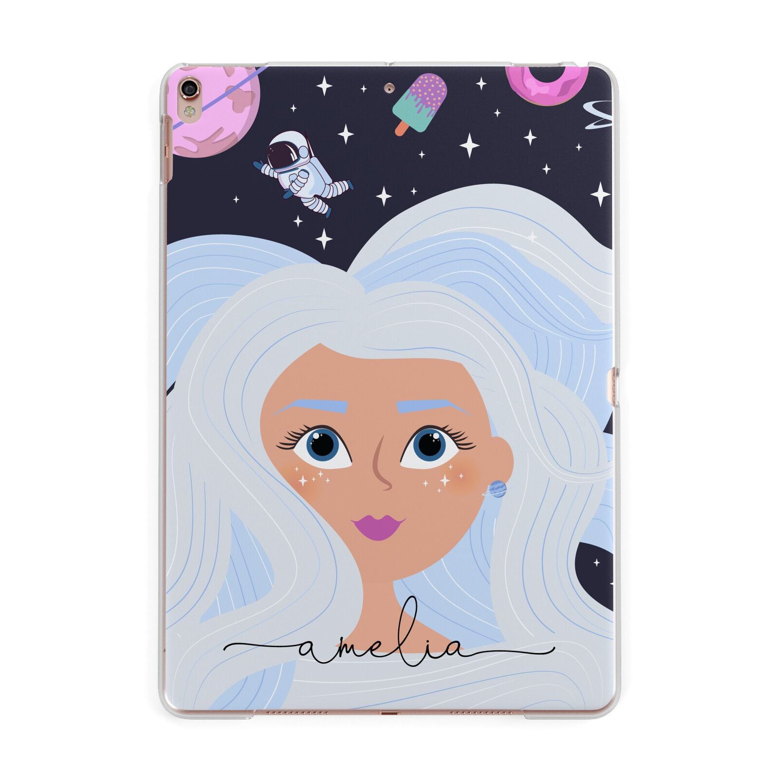 Ethereal Space Goddess with Name Apple iPad Rose Gold Case