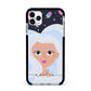 Ethereal Space Goddess with Name Apple iPhone 11 Pro Max in Silver with Black Impact Case