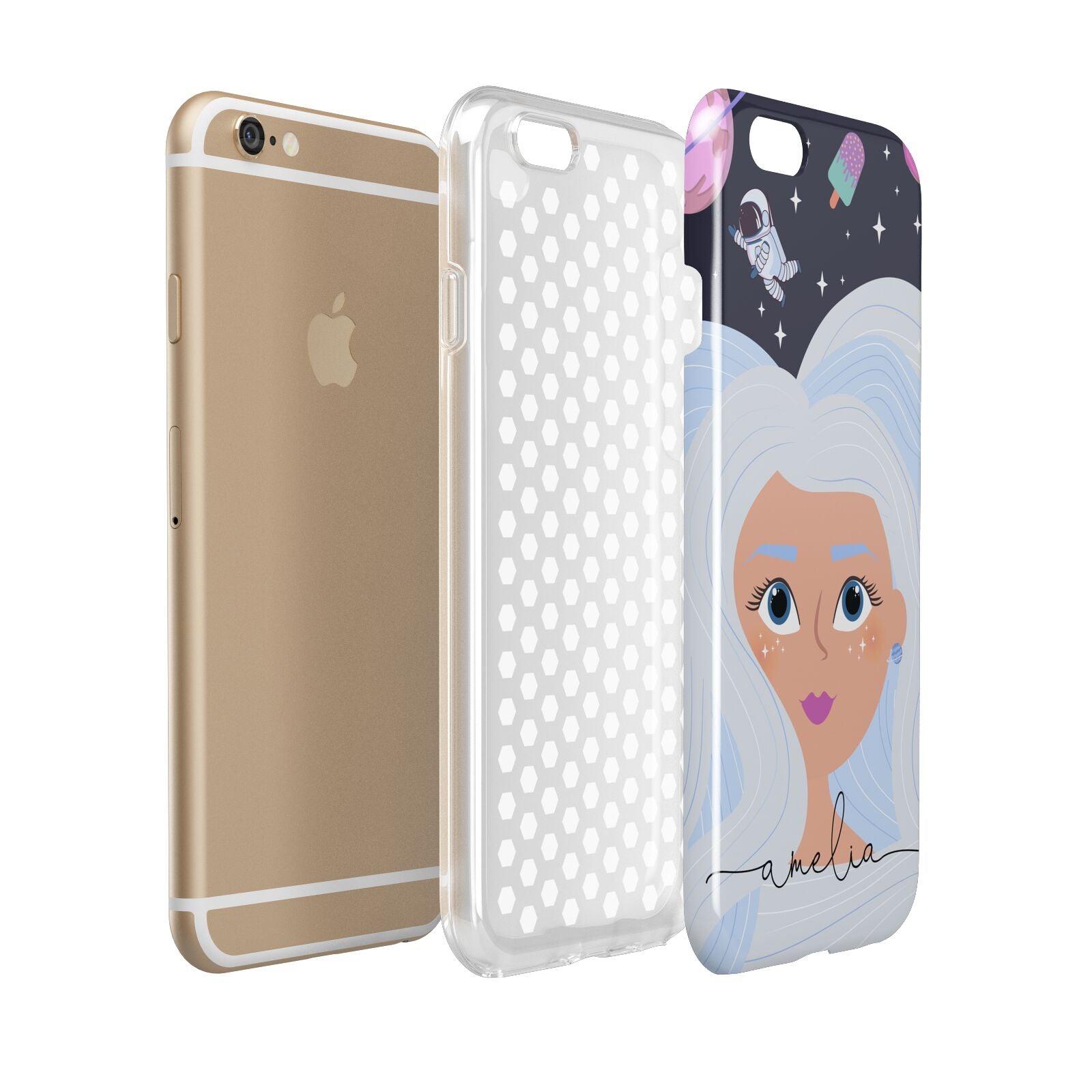 Ethereal Space Goddess with Name Apple iPhone 6 3D Tough Case Expanded view