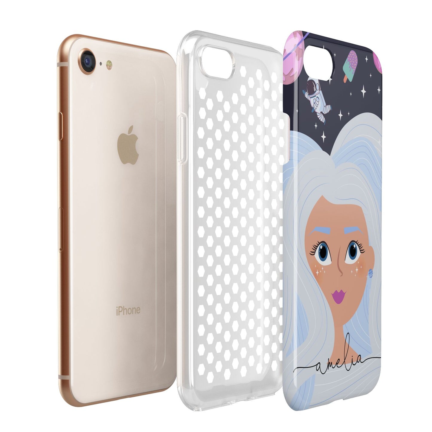 Ethereal Space Goddess with Name Apple iPhone 7 8 3D Tough Case Expanded View