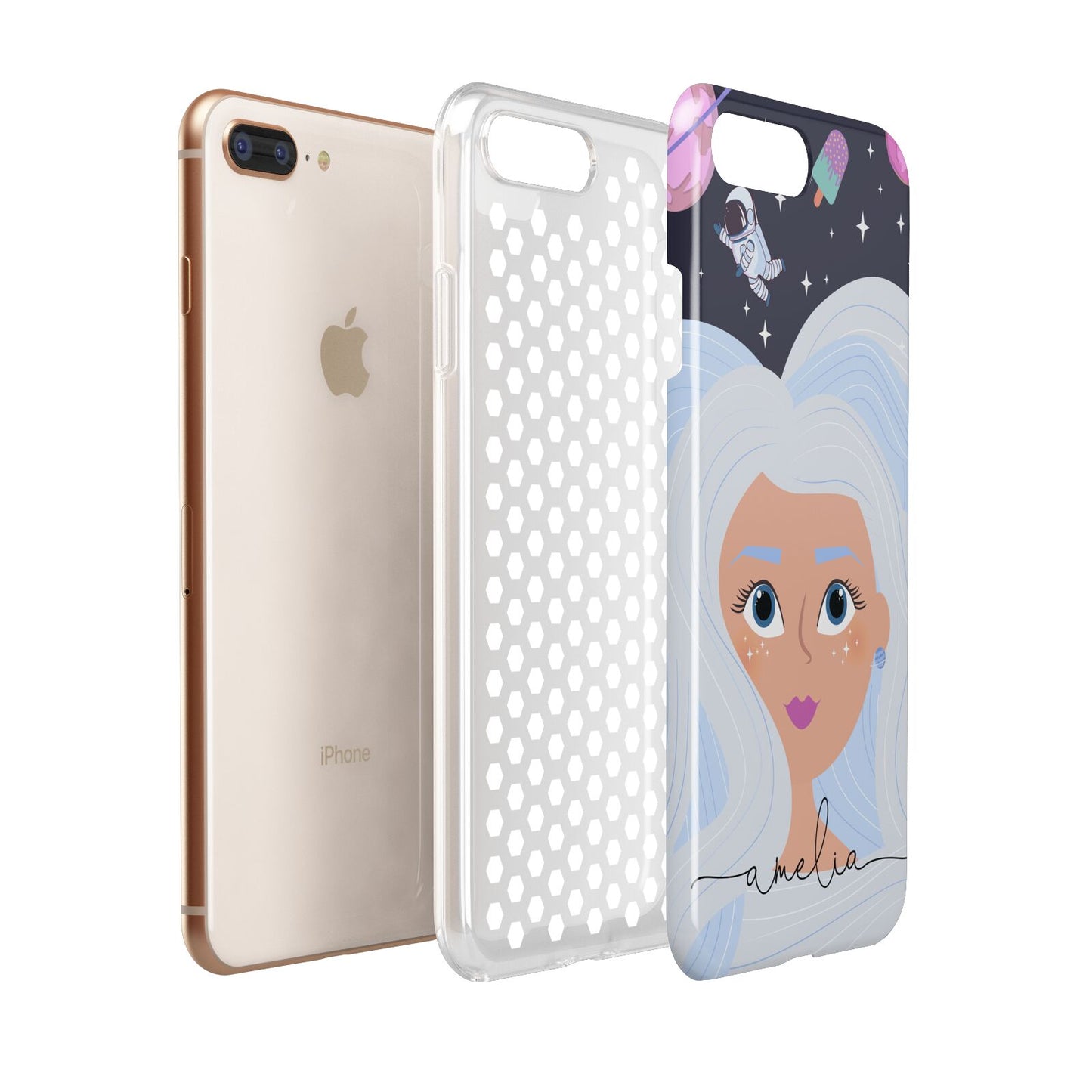 Ethereal Space Goddess with Name Apple iPhone 7 8 Plus 3D Tough Case Expanded View