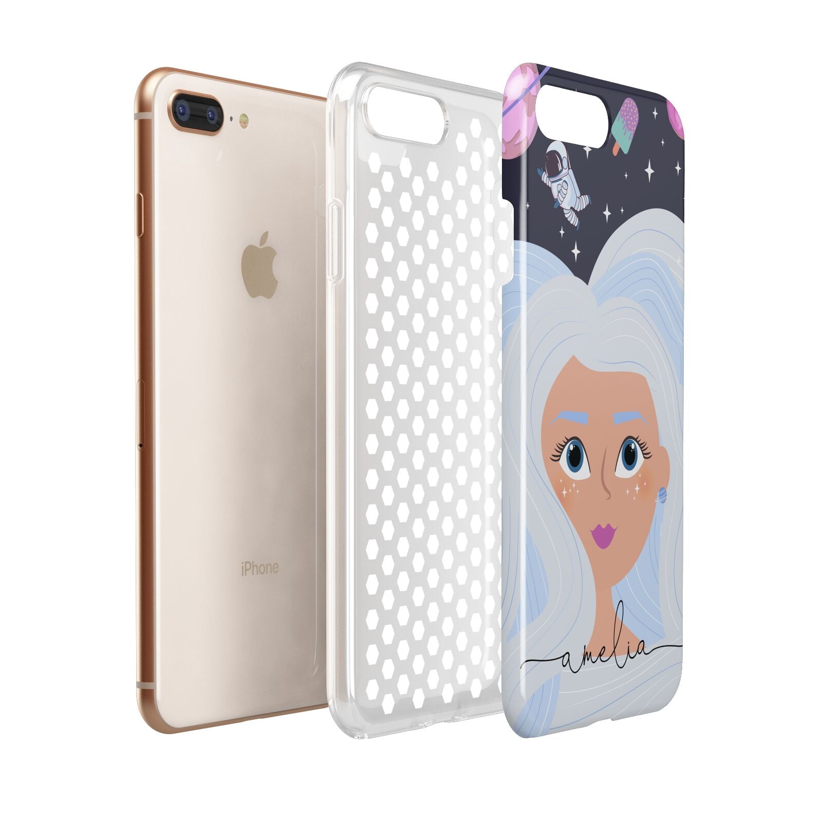 Ethereal Space Goddess with Name Apple iPhone 7 8 Plus 3D Tough Case Expanded View