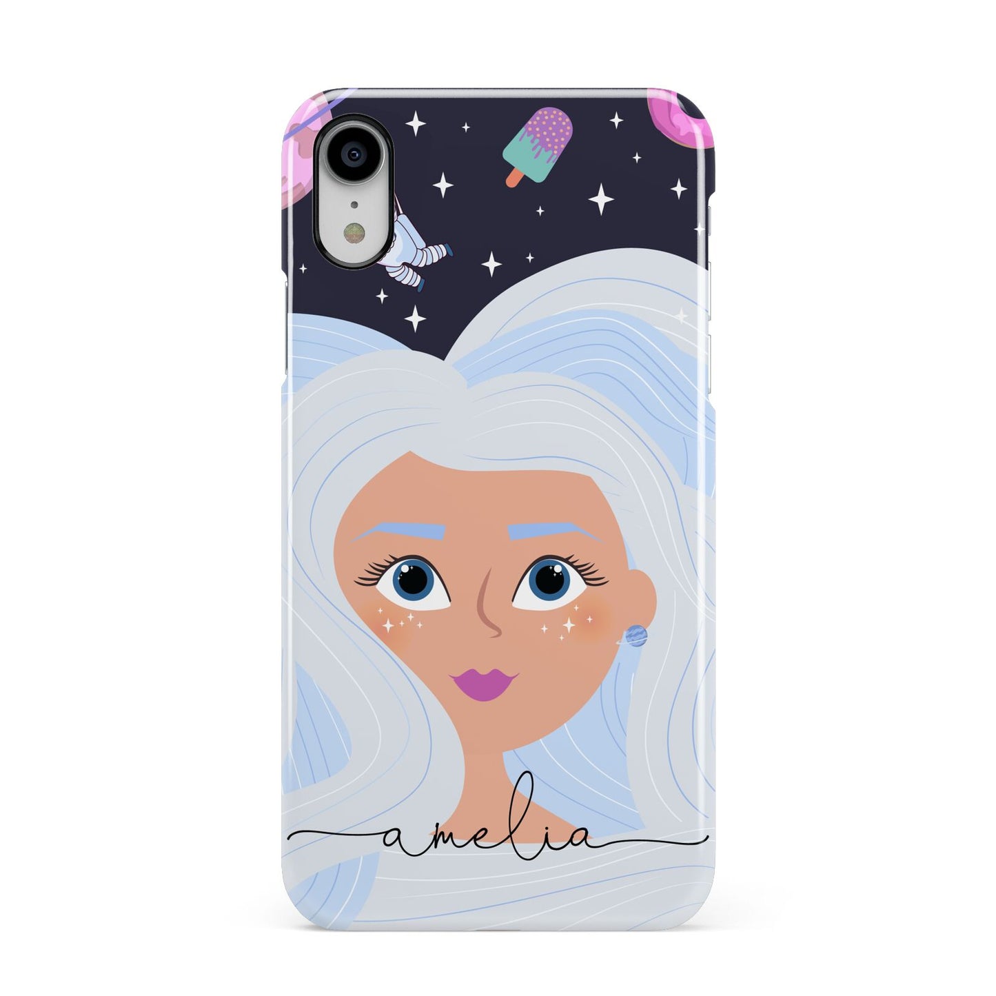 Ethereal Space Goddess with Name Apple iPhone XR White 3D Snap Case