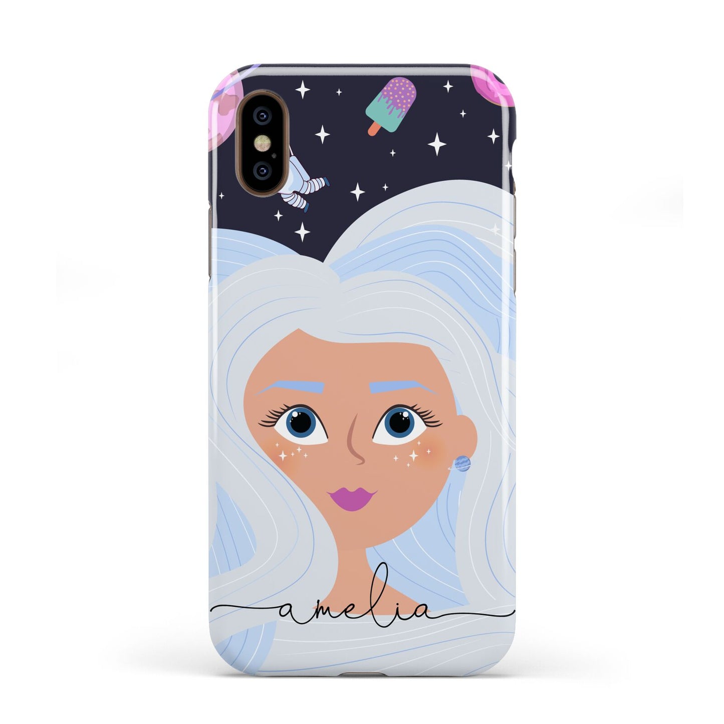 Ethereal Space Goddess with Name Apple iPhone XS 3D Tough