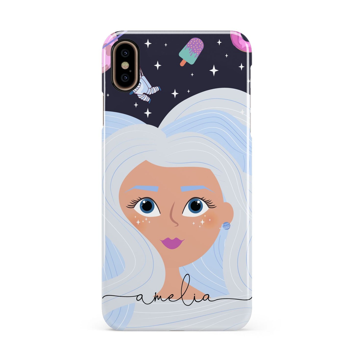 Ethereal Space Goddess with Name Apple iPhone Xs Max 3D Snap Case