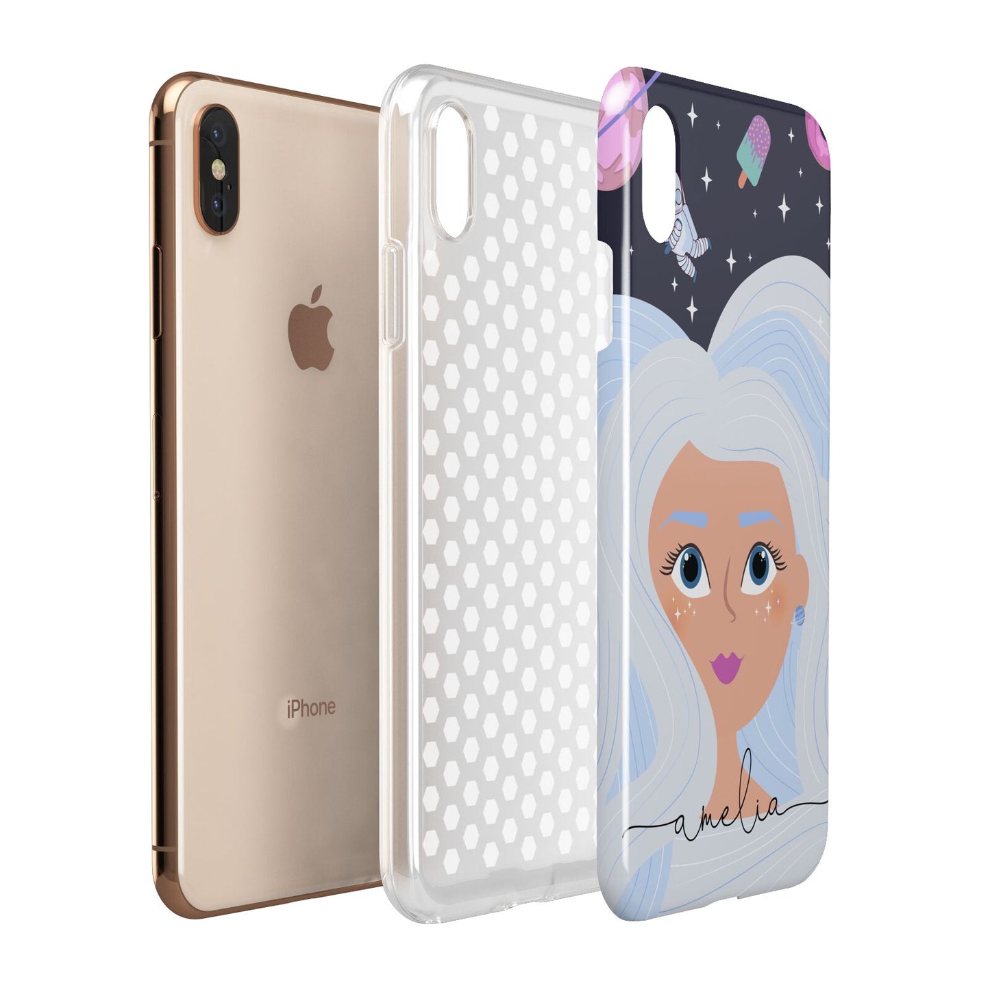 Ethereal Space Goddess with Name Apple iPhone Xs Max 3D Tough Case Expanded View