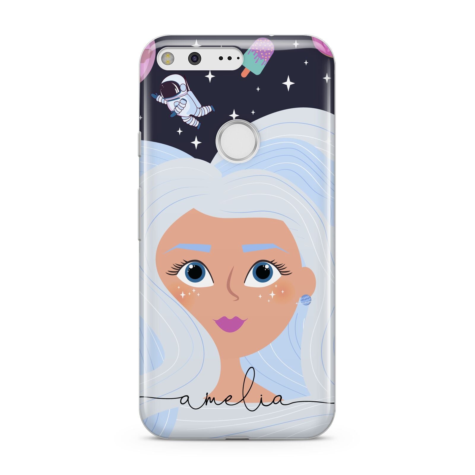 Ethereal Space Goddess with Name Google Pixel Case