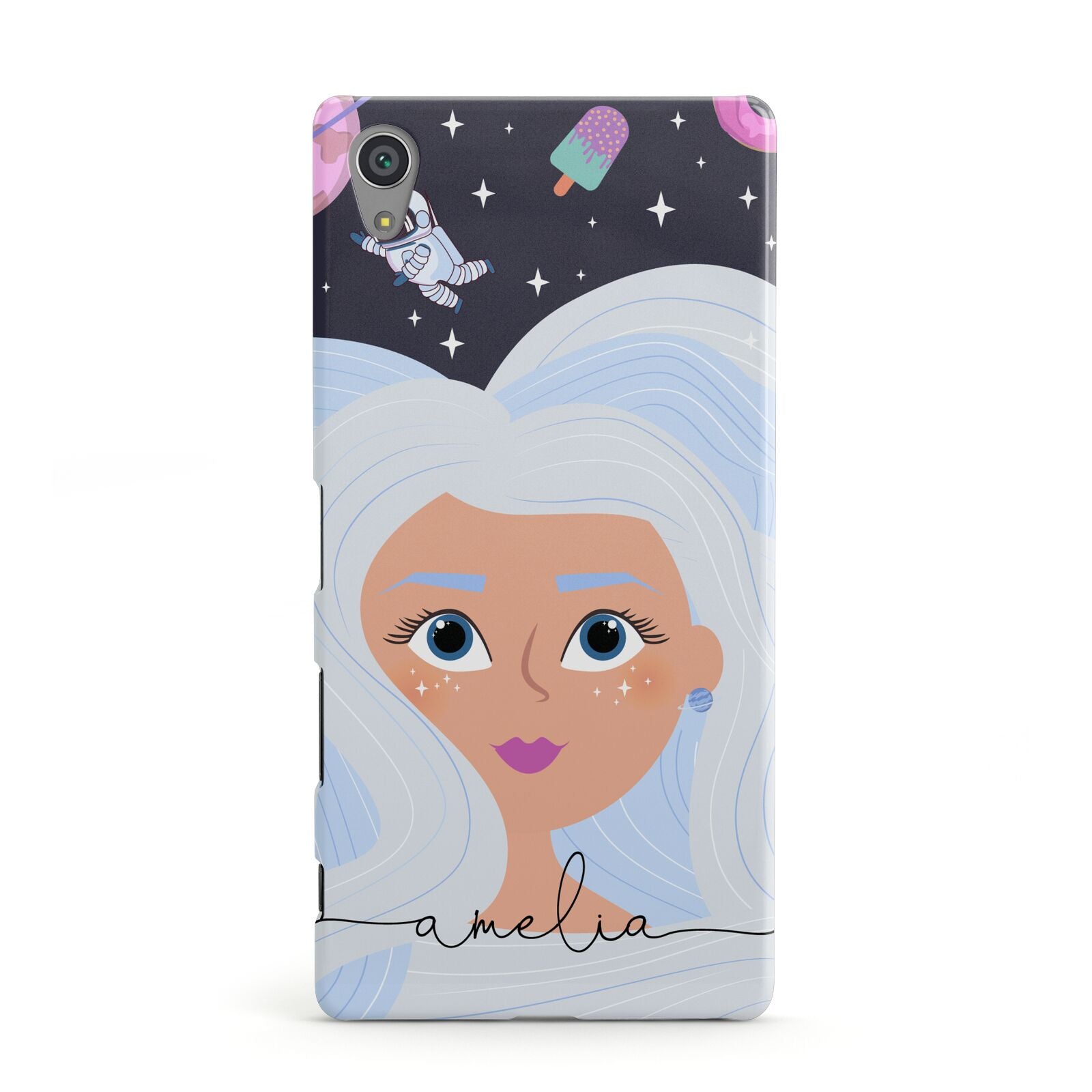 Ethereal Space Goddess with Name Sony Xperia Case