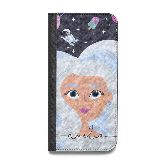 Ethereal Space Goddess with Name Vegan Leather Flip Samsung Case