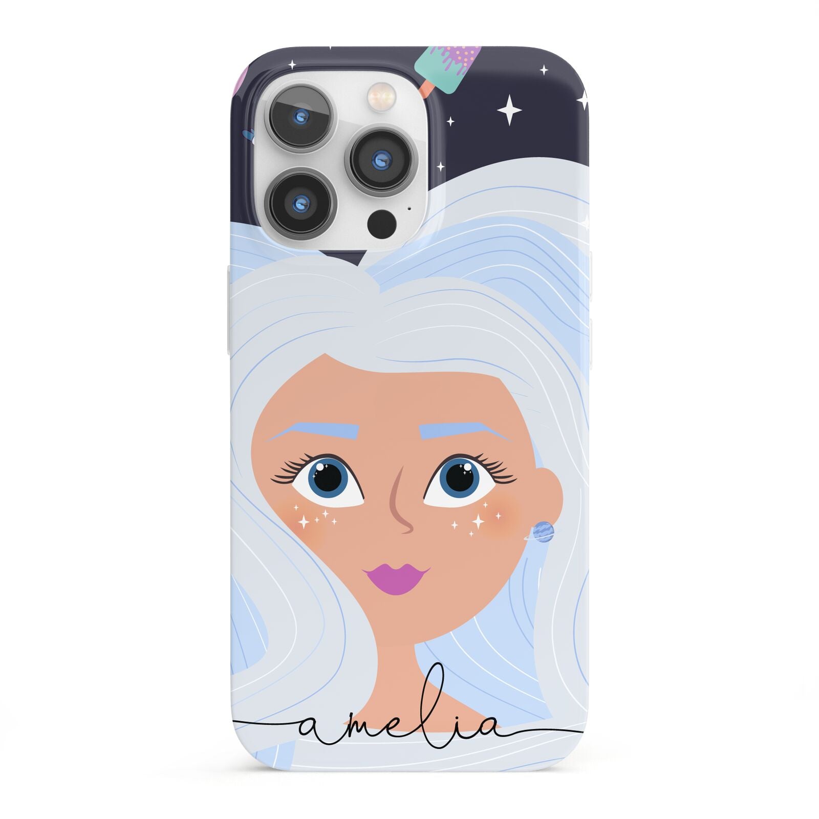 Ethereal Space Goddess with Name iPhone 13 Pro Full Wrap 3D Snap Case