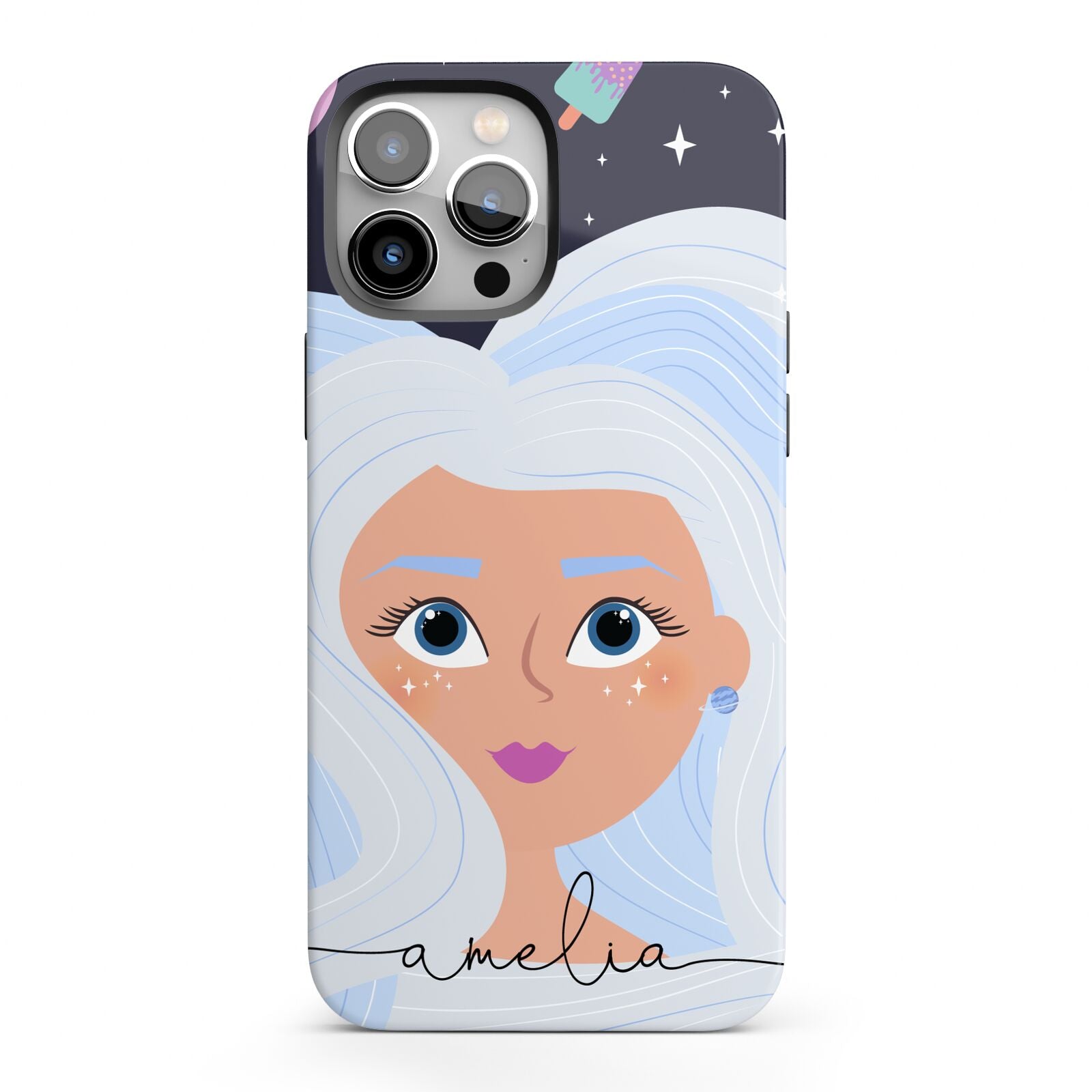 Ethereal Space Goddess with Name iPhone 13 Pro Max Full Wrap 3D Tough Case