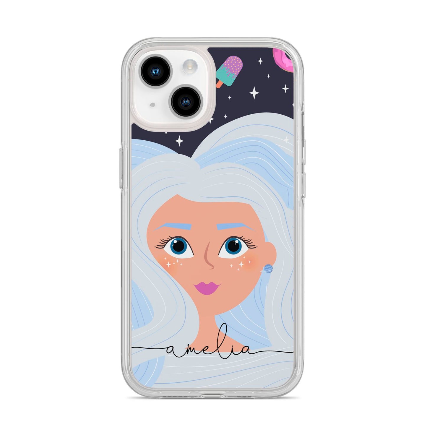 Ethereal Space Goddess with Name iPhone 14 Clear Tough Case Starlight