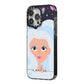 Ethereal Space Goddess with Name iPhone 14 Pro Max Black Impact Case Side Angle on Silver phone