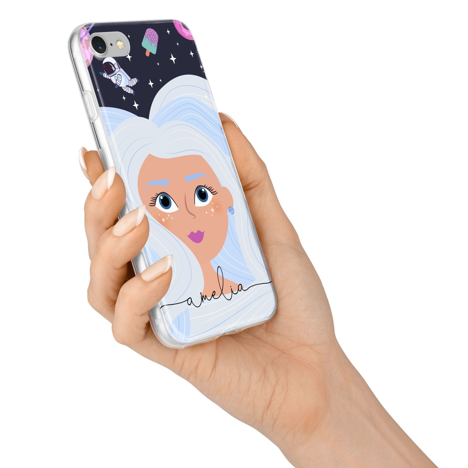 Ethereal Space Goddess with Name iPhone 7 Bumper Case on Silver iPhone Alternative Image