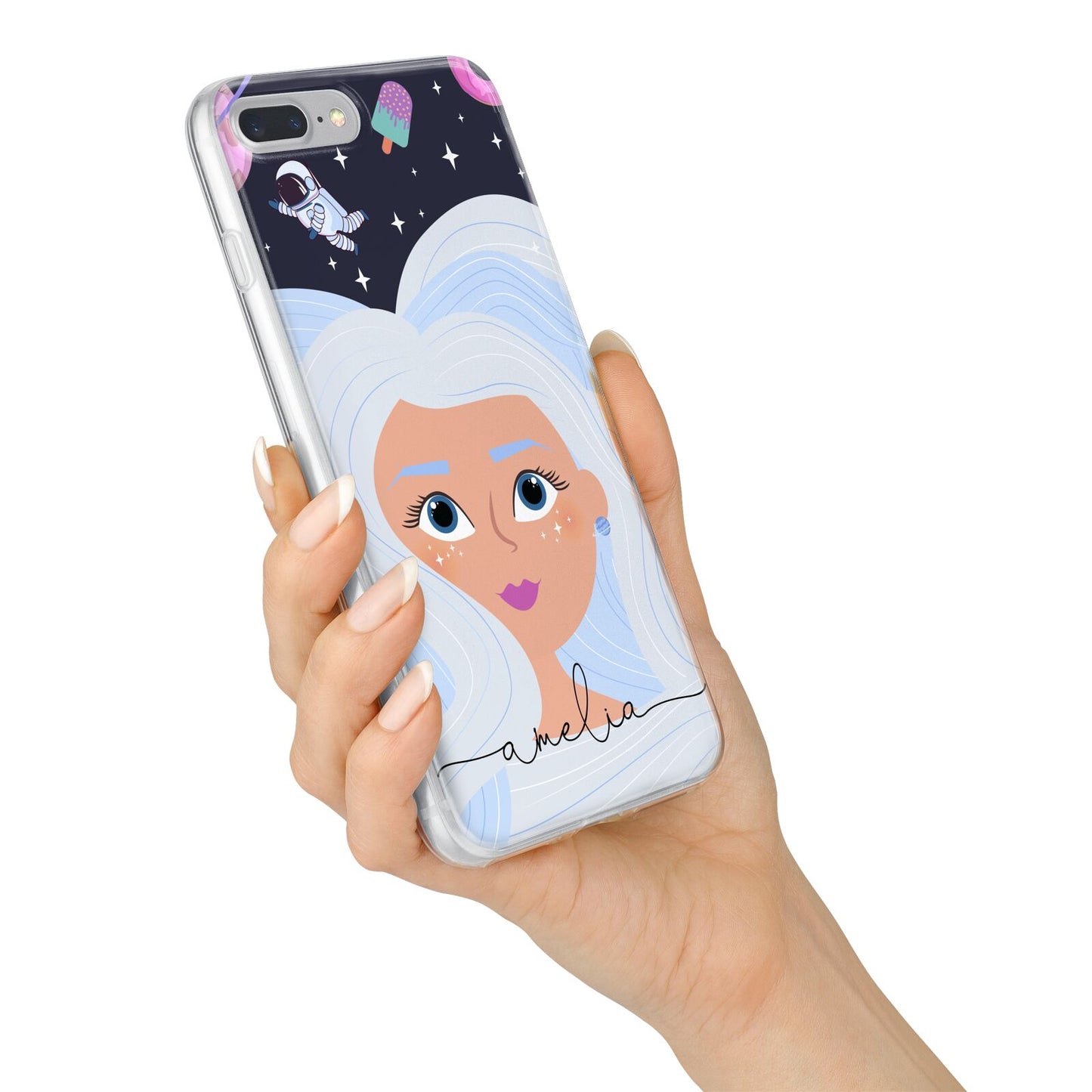 Ethereal Space Goddess with Name iPhone 7 Plus Bumper Case on Silver iPhone Alternative Image