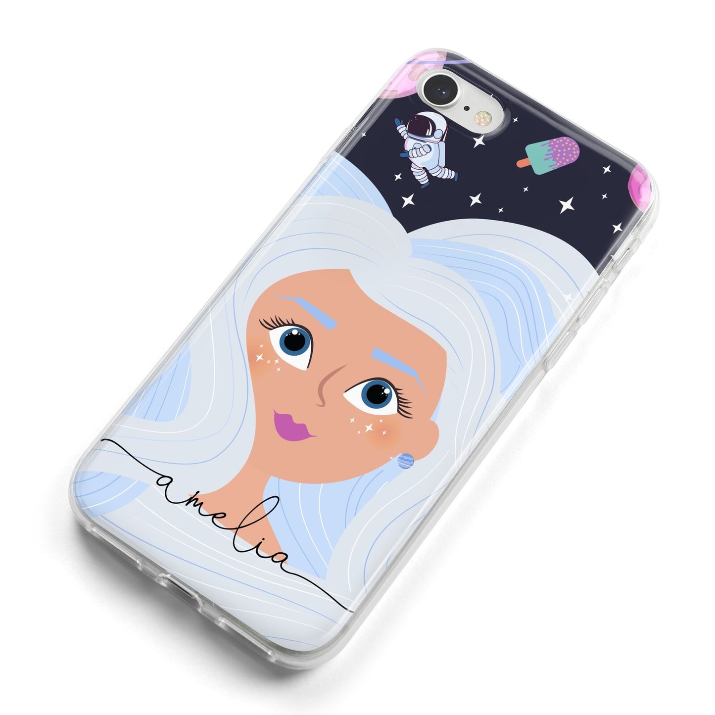 Ethereal Space Goddess with Name iPhone 8 Bumper Case on Silver iPhone Alternative Image
