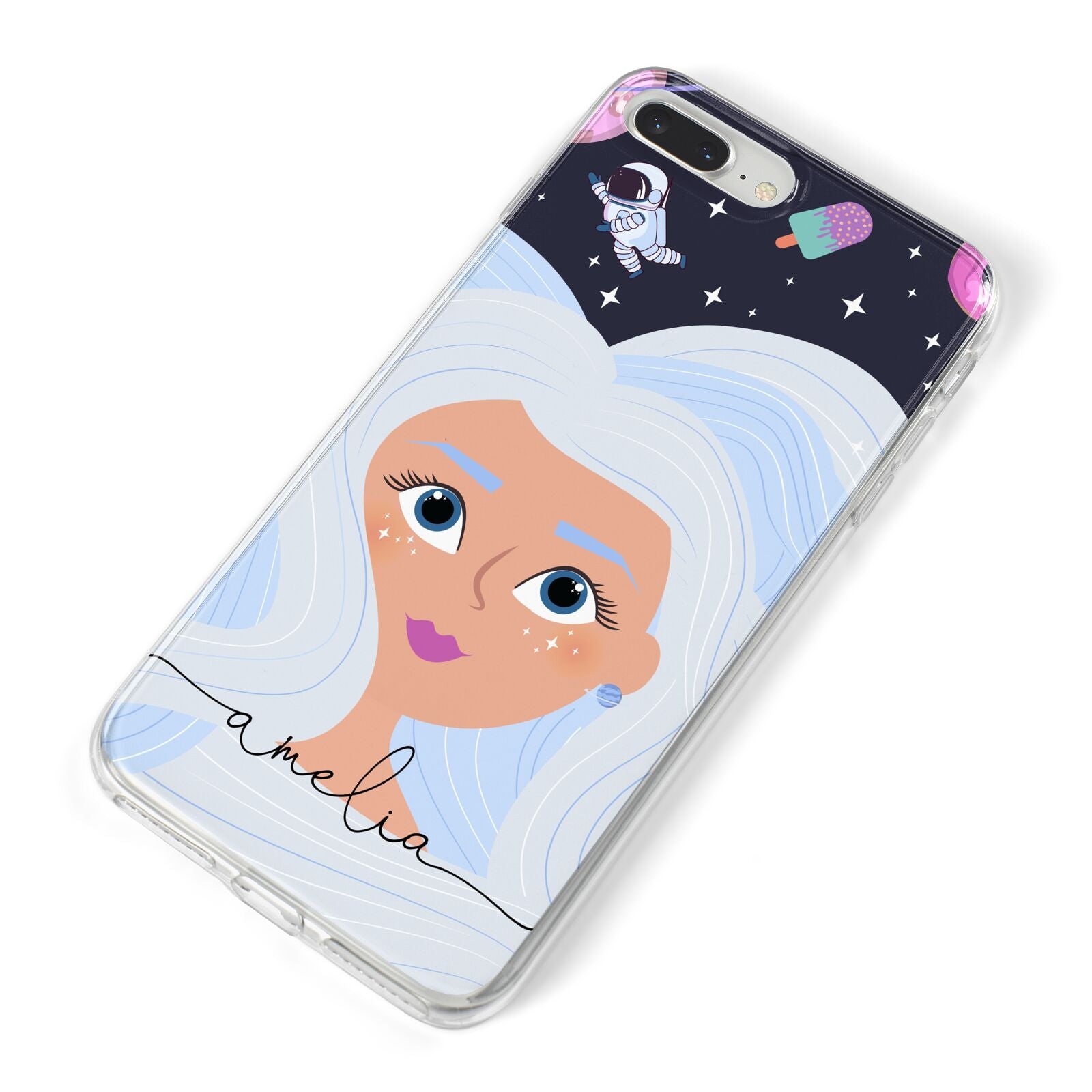 Ethereal Space Goddess with Name iPhone 8 Plus Bumper Case on Silver iPhone Alternative Image