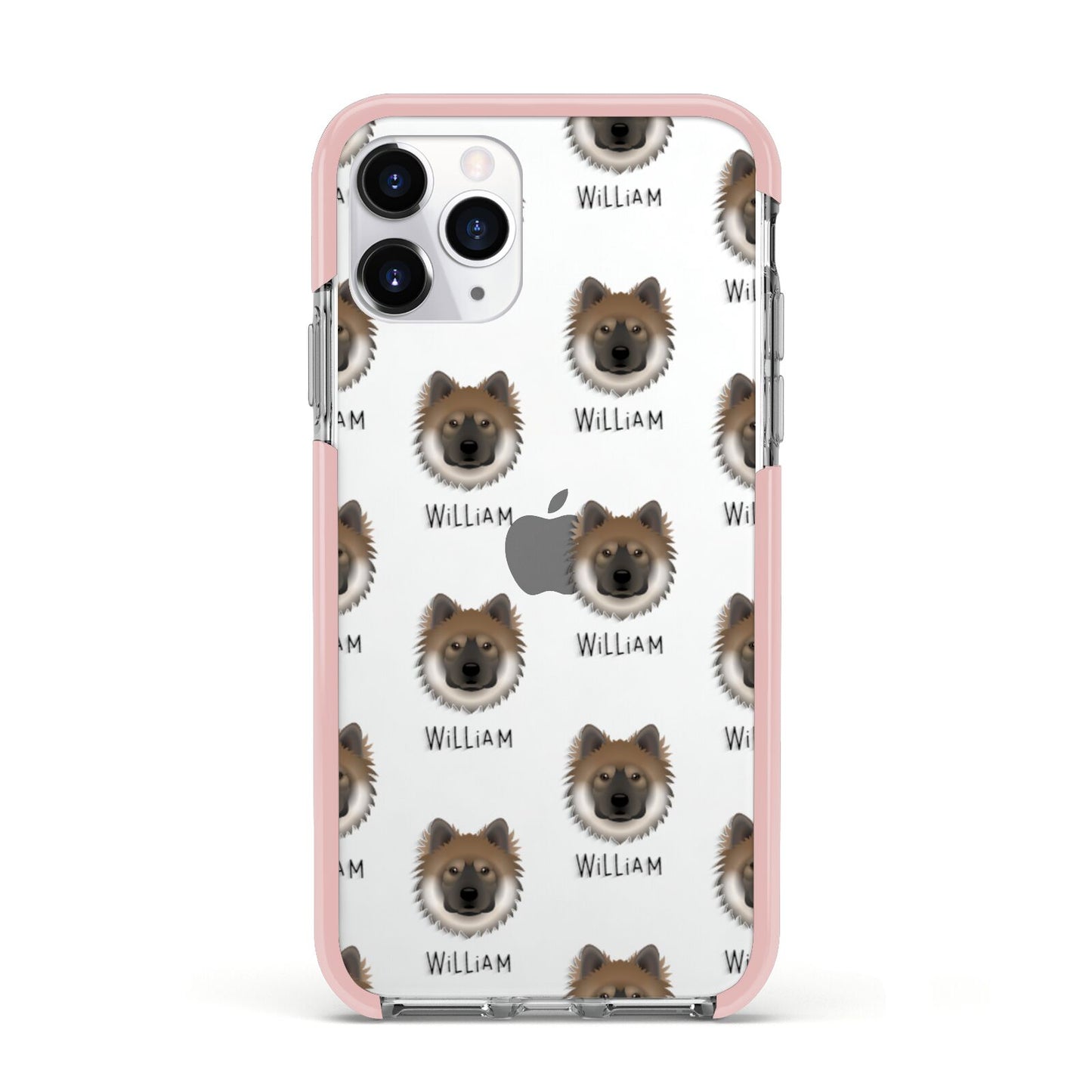 Eurasier Icon with Name Apple iPhone 11 Pro in Silver with Pink Impact Case