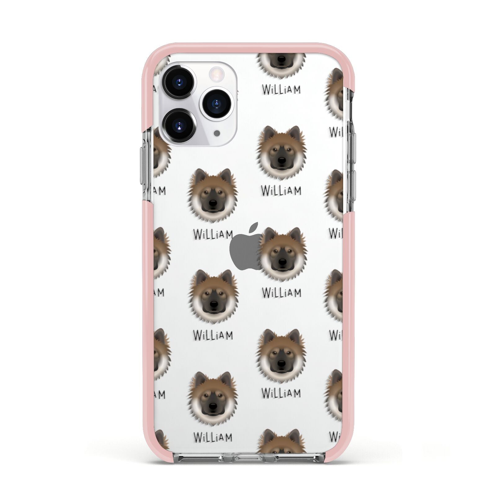 Eurasier Icon with Name Apple iPhone 11 Pro in Silver with Pink Impact Case