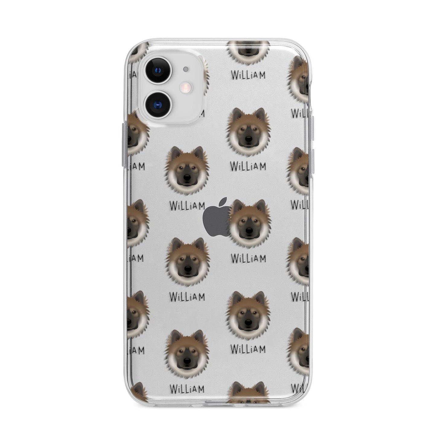Eurasier Icon with Name Apple iPhone 11 in White with Bumper Case
