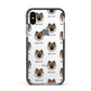 Eurasier Icon with Name Apple iPhone Xs Impact Case Black Edge on Silver Phone