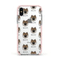Eurasier Icon with Name Apple iPhone Xs Impact Case Pink Edge on Silver Phone