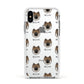Eurasier Icon with Name Apple iPhone Xs Impact Case White Edge on Silver Phone