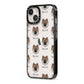 Eurasier Icon with Name iPhone 13 Black Impact Case Side Angle on Silver phone