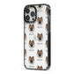 Eurasier Icon with Name iPhone 13 Pro Max Black Impact Case Side Angle on Silver phone