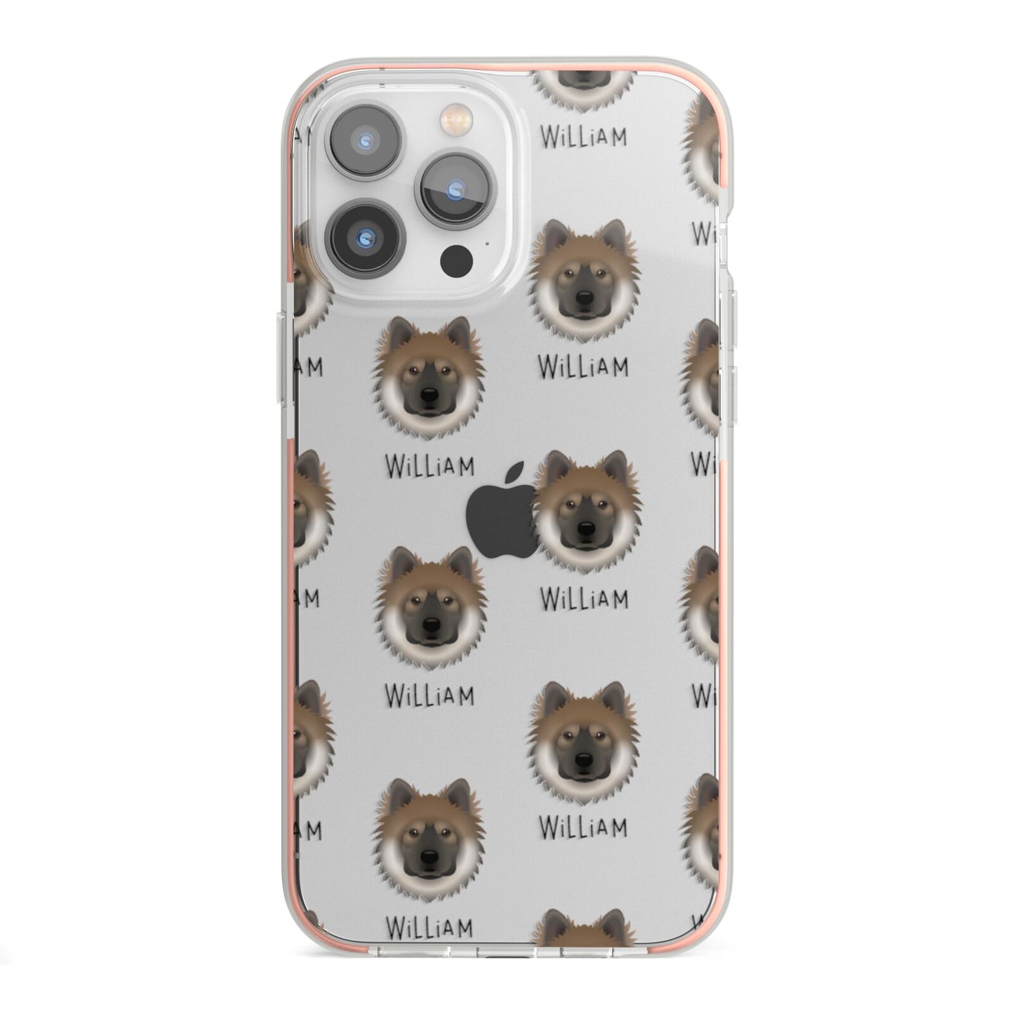 Eurasier Icon with Name iPhone 13 Pro Max TPU Impact Case with Pink Edges