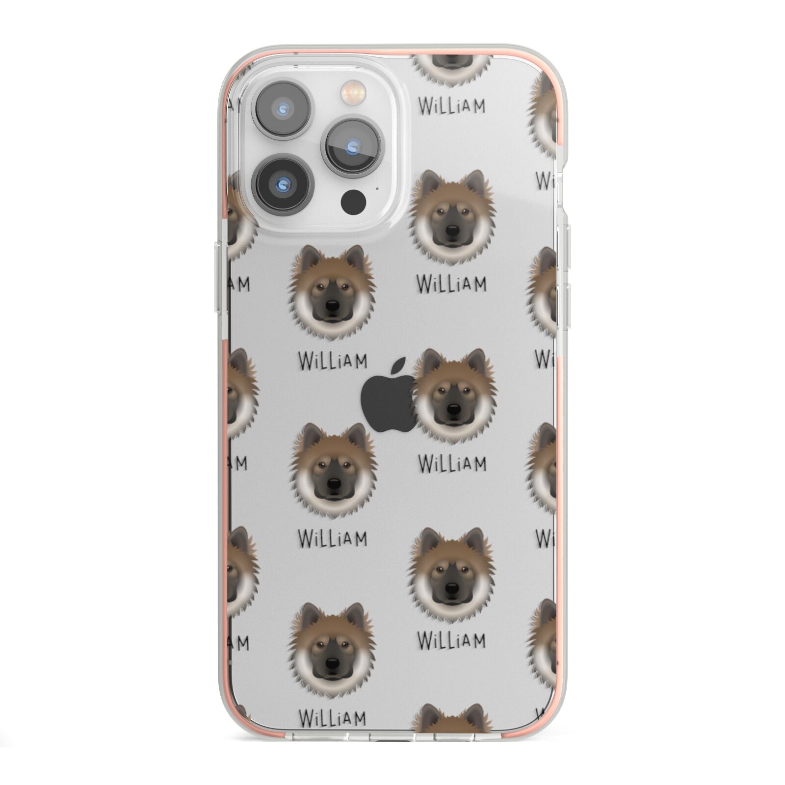 Eurasier Icon with Name iPhone 13 Pro Max TPU Impact Case with Pink Edges
