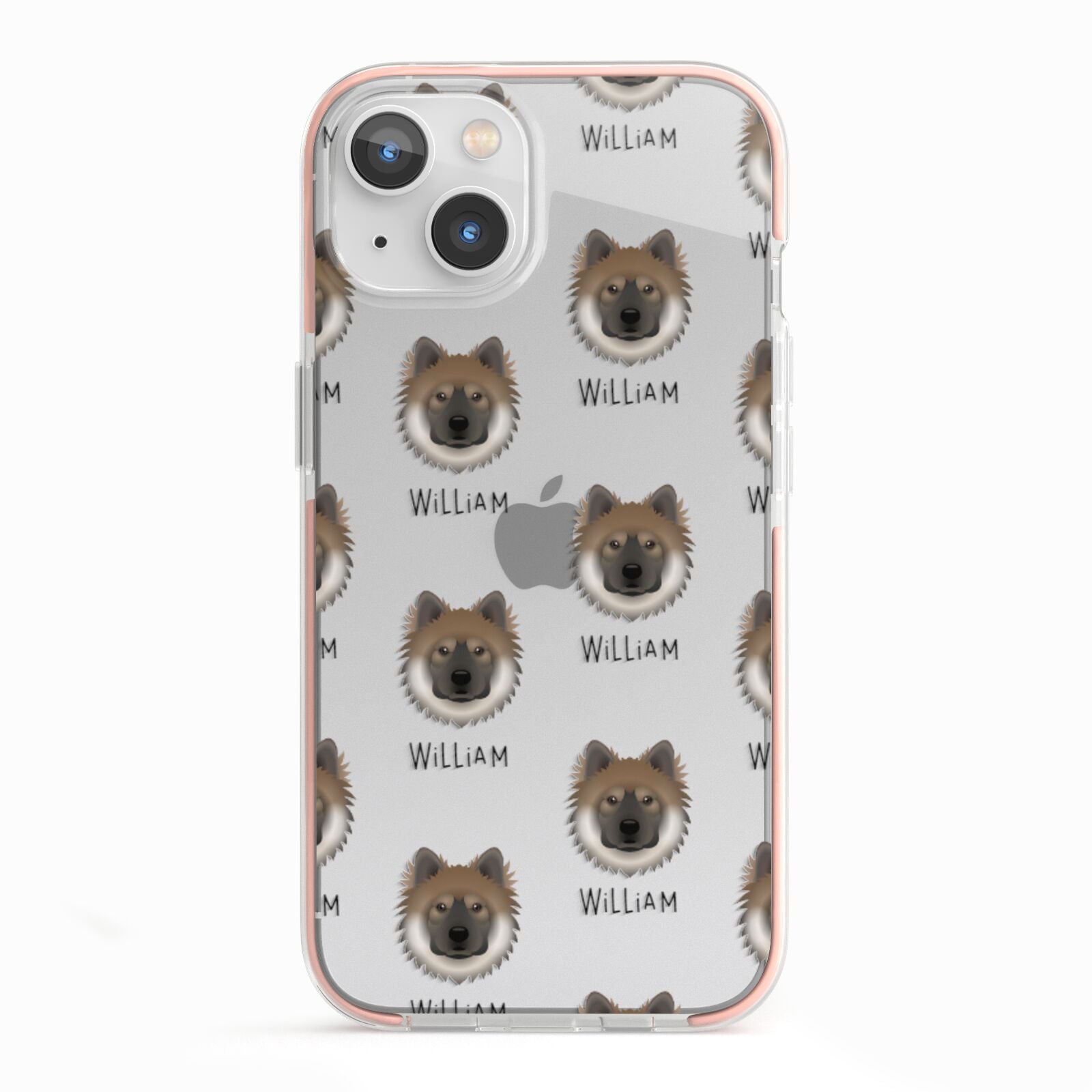 Eurasier Icon with Name iPhone 13 TPU Impact Case with Pink Edges