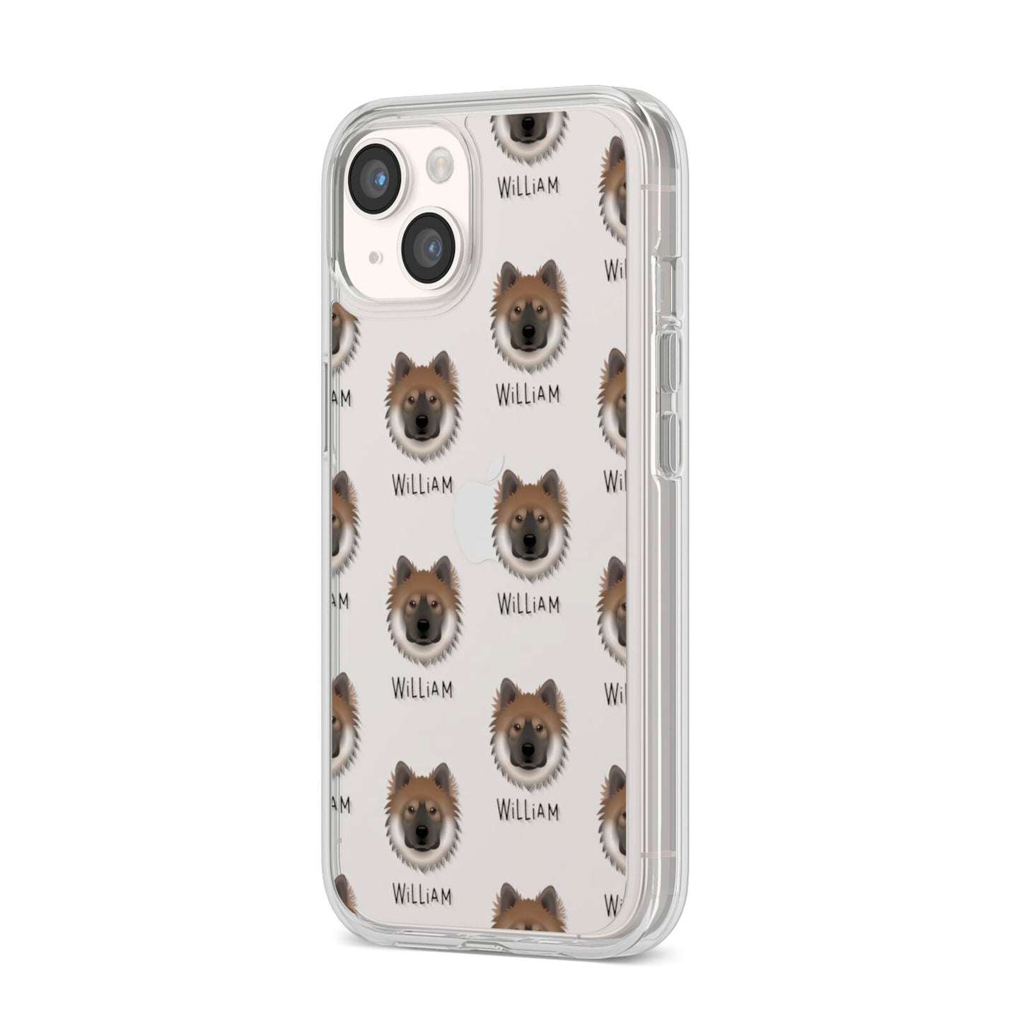 Eurasier Icon with Name iPhone 14 Clear Tough Case Starlight Angled Image