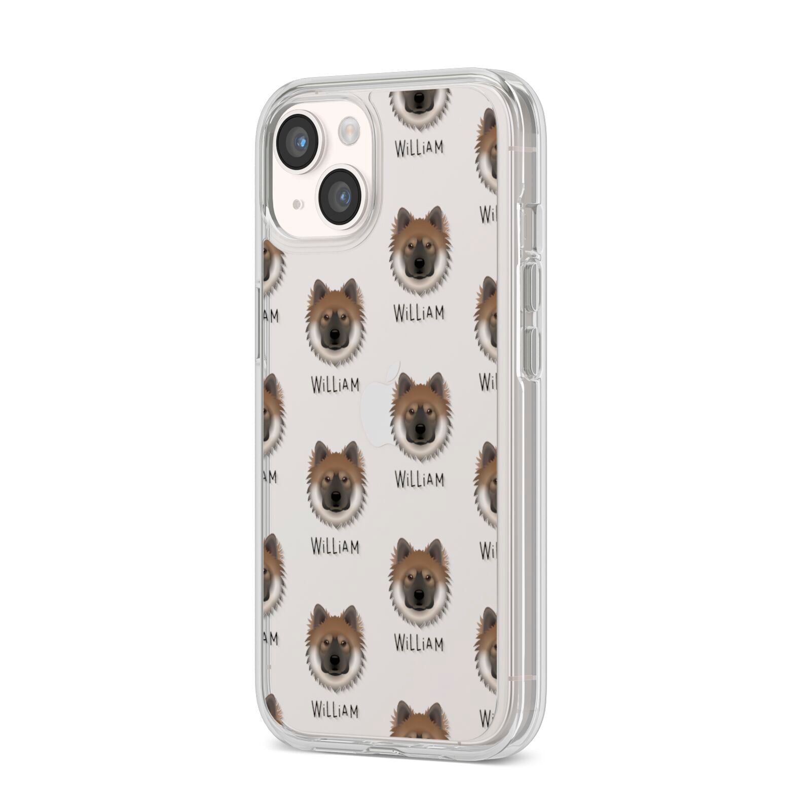 Eurasier Icon with Name iPhone 14 Clear Tough Case Starlight Angled Image