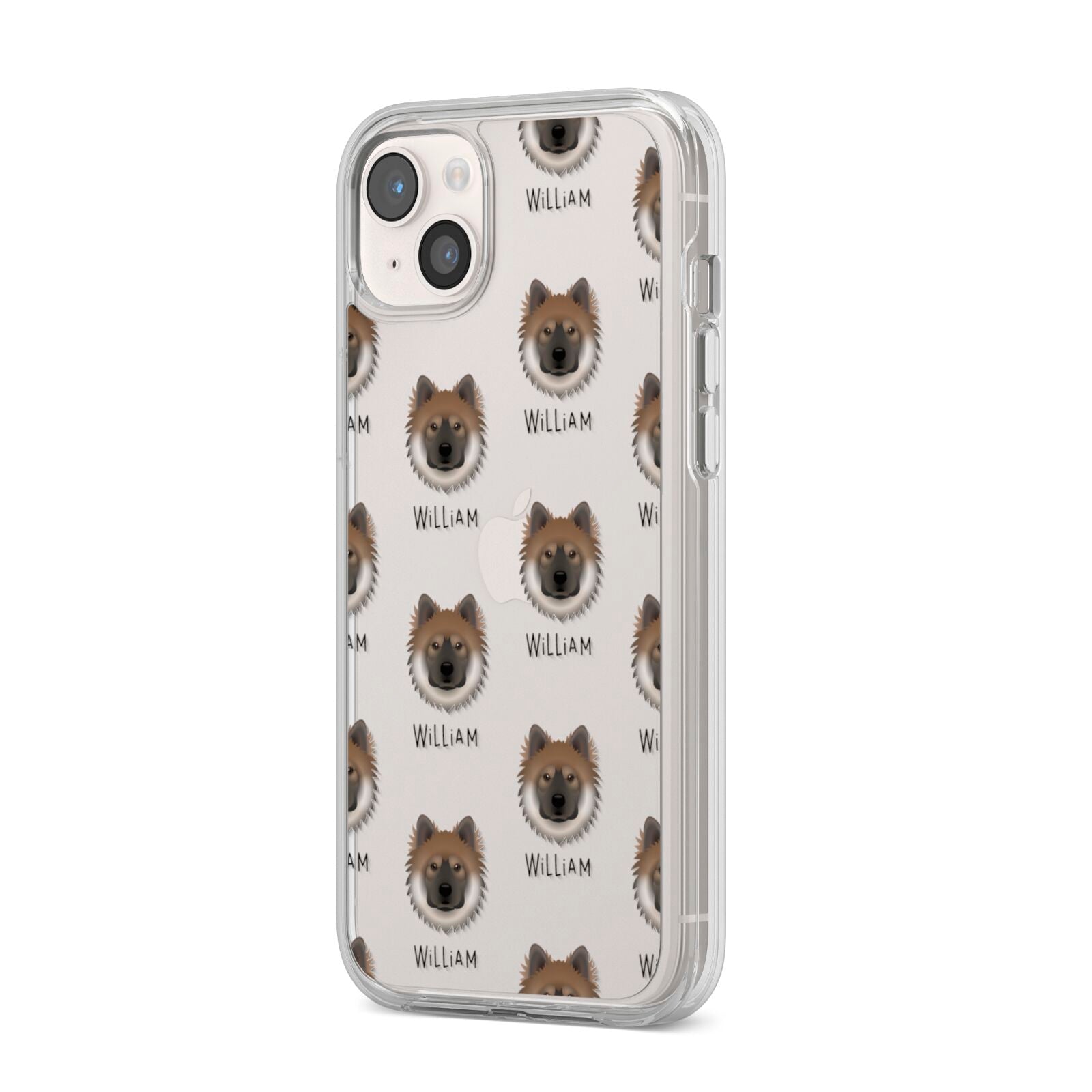 Eurasier Icon with Name iPhone 14 Plus Clear Tough Case Starlight Angled Image