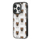 Eurasier Icon with Name iPhone 14 Pro Black Impact Case Side Angle on Silver phone