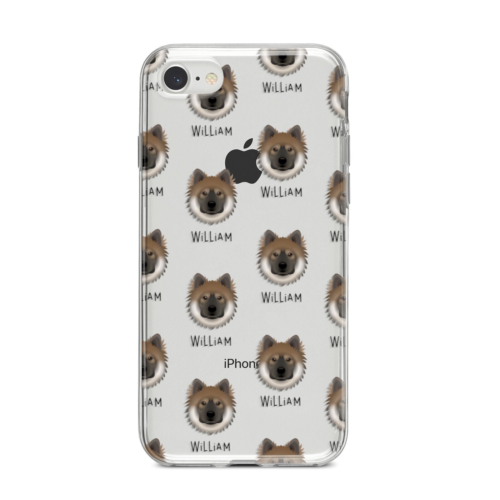 Eurasier Icon with Name iPhone 8 Bumper Case on Silver iPhone