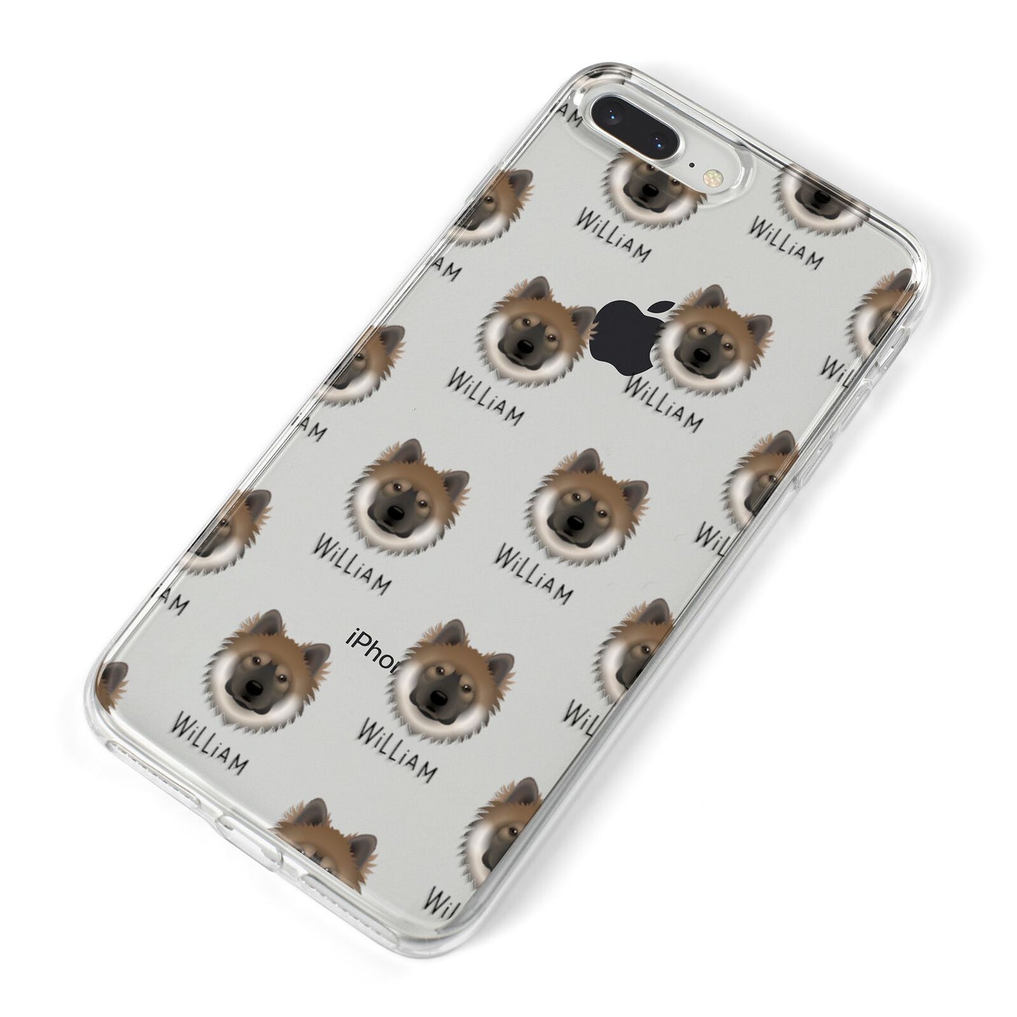 Eurasier Icon with Name iPhone 8 Plus Bumper Case on Silver iPhone Alternative Image