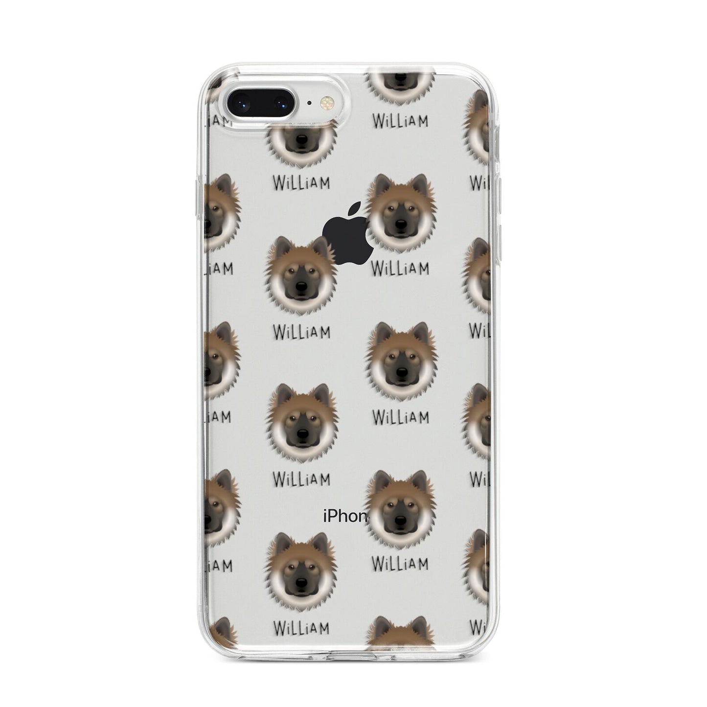 Eurasier Icon with Name iPhone 8 Plus Bumper Case on Silver iPhone